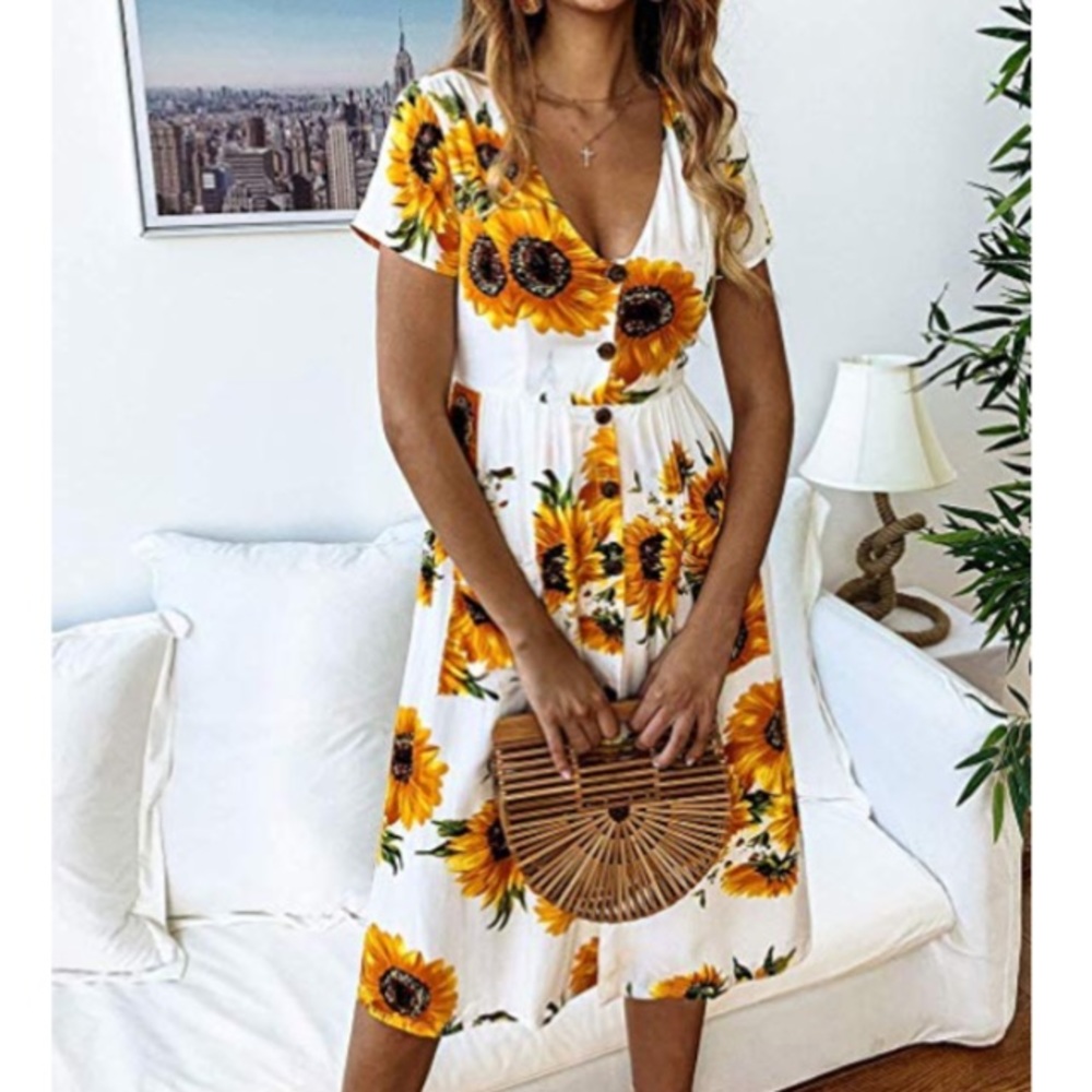 🌻ANALISA Womens Sunflower Summer Dress🌻 - Picture 3 of 3